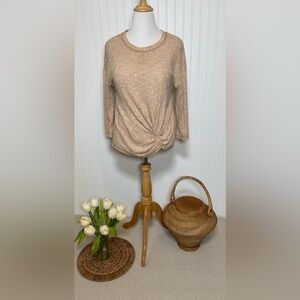 Anthropologie Knotted Front Lightweight Sweater Top | Size M